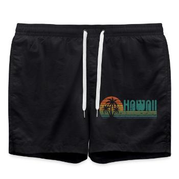 Hawaii Sunset Retro Vintage Style Lover Gift - Swim Trunks - black - Front - AI Model Male 185 light (185cm)