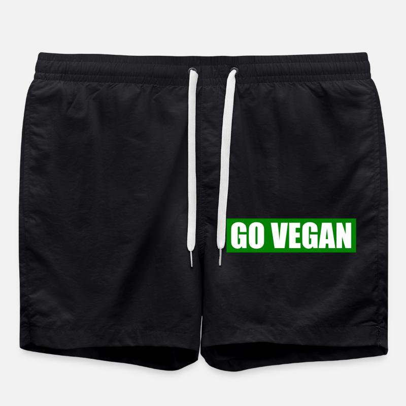 Go vegan - Badeshorts - Schwarz
