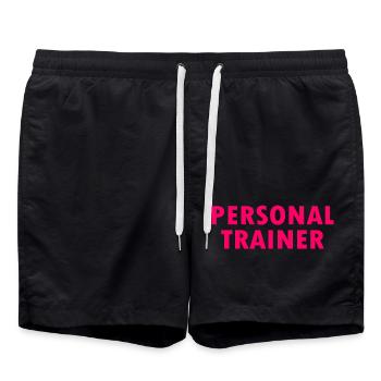 Personal trainer - Badeshorts - Schwarz - Vorne - AI Model Male 185 light (185cm)