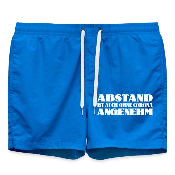 Abstand ist auch ohne Corona angenehm - Badeshorts - Cobalt blue - Vorne