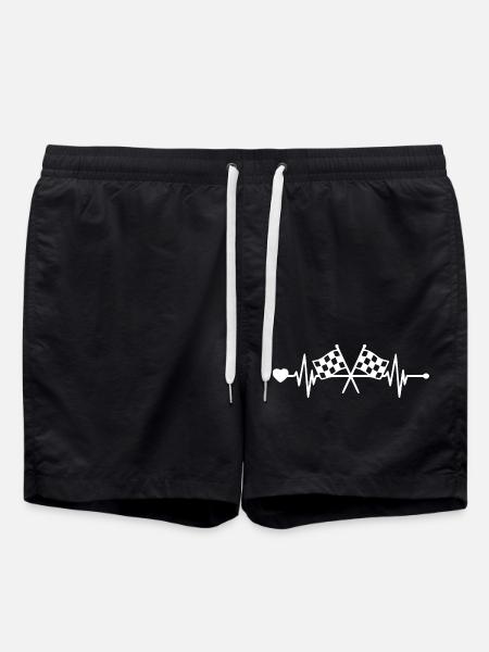 Racingflag - Amateurs de courses automobiles - Heartbeat - Short de bain - noir