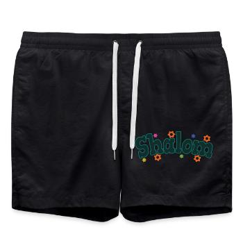 Shalom Peace & Harmony Cadeaux de fête juive - Short de bain - noir - Devant - AI Model Male 185 light (185cm)