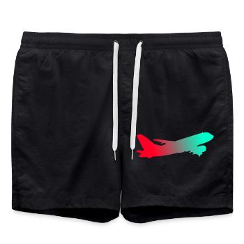 Airplane - Swim Trunks - black - Front - AI Model Male 185 light (185cm)