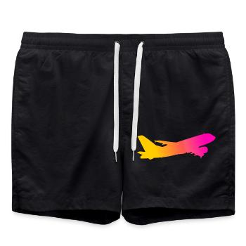 Airplane - Swim Trunks - black - Front - AI Model Male 185 light (185cm)