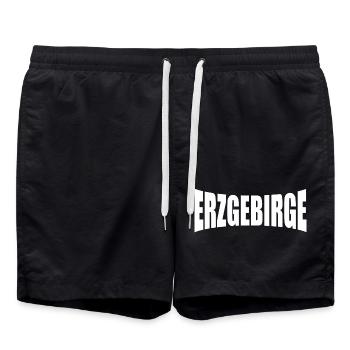 Meine Heimat das Erzgebirg - Badeshorts - Schwarz - Vorne - AI Model Male 185 light (185cm)