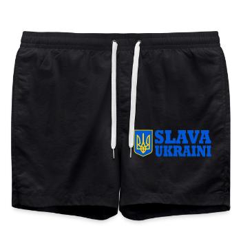 Slava ukraini - Badeshorts - Schwarz - Vorne - AI Model Male 185 light (185cm)