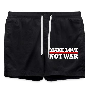 Make love not war - Swim Trunks - black - Front - AI Model Male 185 light (185cm)