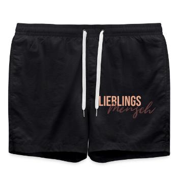 LieblingsMensch - Badeshorts - Schwarz - Vorne - AI Model Male 185 light (185cm)