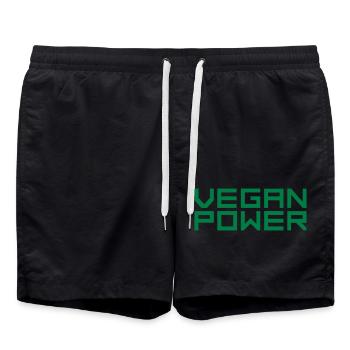 Logo Vegan Power - Swim Trunks - black - Front - AI Model Male 185 light (185cm)