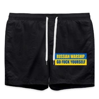 russian warship go f yourself - Badeshorts - Schwarz - Vorne - AI Model Male 185 light (185cm)