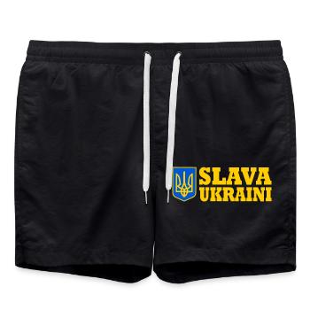Slava ukraini - Badeshorts - Schwarz - Vorne - AI Model Male 185 light (185cm)