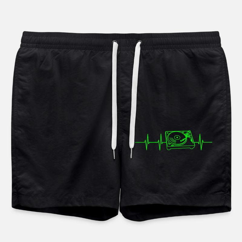Turntable Heart Frequency - Swim Trunks - black