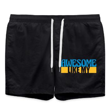 Template Vorlage Awesome Like - Swim Trunks - black - Front - AI Model Male 185 light (185cm)