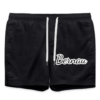 Bernau - Textdesign mit Stadtnamen - Badeshorts - Schwarz - Vorne - AI Model Male 185 light (185cm)
