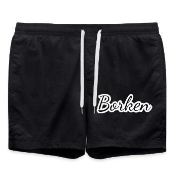 Borken - Textdesign mit Stadtnamen - Badeshorts - Schwarz - Vorne - AI Model Male 185 light (185cm)