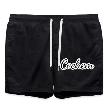 Cochem - Stadt best place ever - Badeshorts - Schwarz - Vorne - AI Model Male 185 light (185cm)