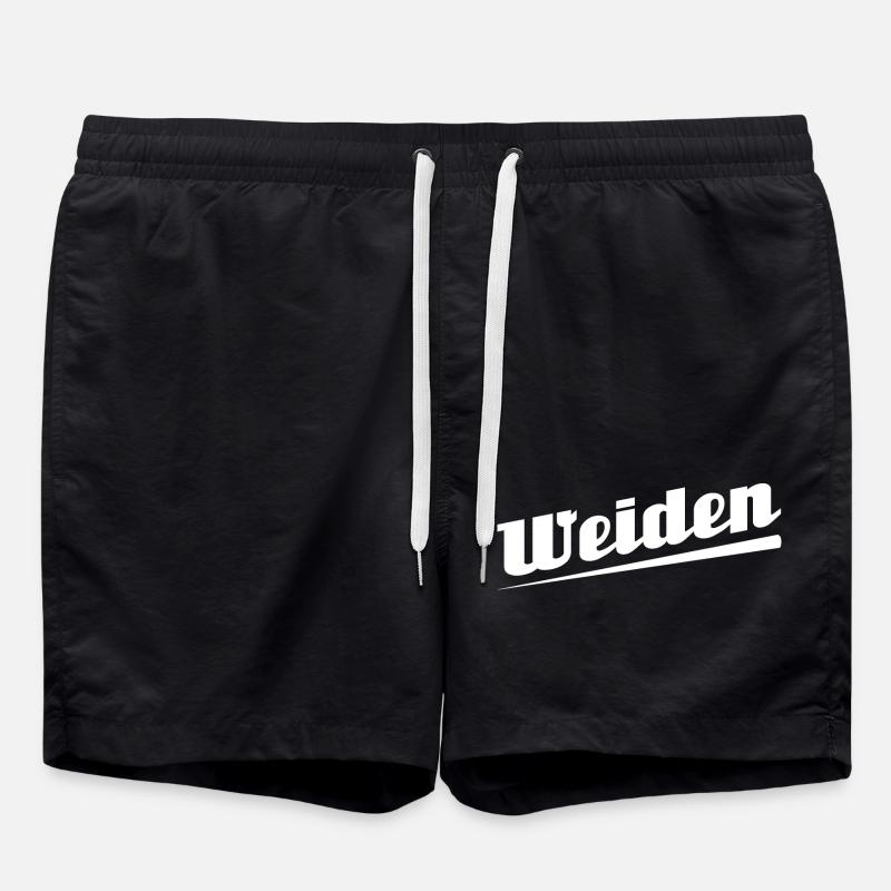Weiden - Textdesign mit Stadtnamen - Badeshorts - Schwarz