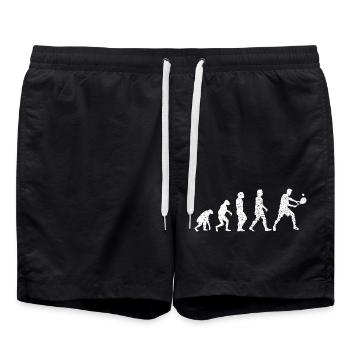 Tennisspieler Tennisverein Tennis Tennisschläger - Badeshorts - Schwarz - Vorne - AI Model Male 185 light (185cm)
