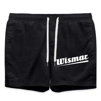 Wismar - Textdesign mit Stadtnamen - Badeshorts - Schwarz - Vorne - AI Model Male 185 light (185cm)