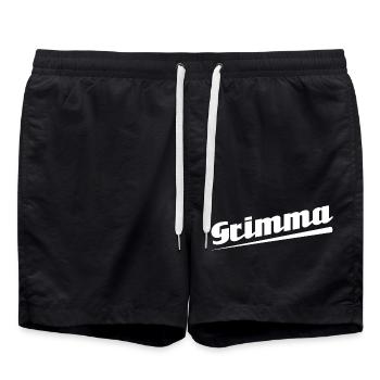 Grimma - Textdesign mit Stadtnamen - Badeshorts - Schwarz - Vorne - AI Model Male 185 light (185cm)