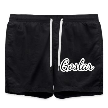 Goslar - Textdesign mit Stadtnamen - Badeshorts - Schwarz - Vorne - AI Model Male 185 light (185cm)