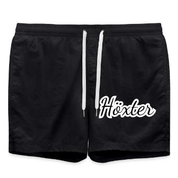 Höxter - Textdesign mit Stadtnamen - Badeshorts - Schwarz - Vorne - AI Model Male 185 light (185cm)