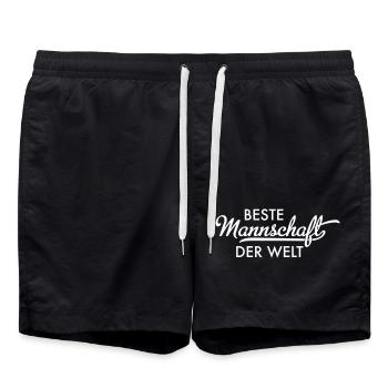 Beste Mannschaft der Welt - Badeshorts - Schwarz - Vorne - AI Model Male 185 light (185cm)