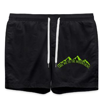To the mountains Zitat - Badeshorts - Schwarz - Vorne - AI Model Male 185 light (185cm)