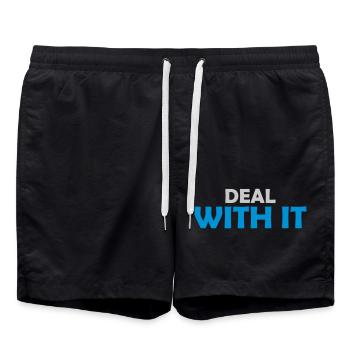 Lustig Deal with it - Badeshorts - Schwarz - Vorne - AI Model Male 185 light (185cm)