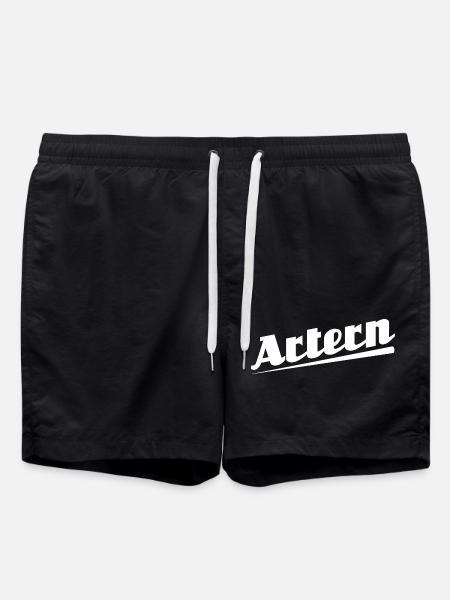 Artern - Textdesign mit Stadtnamen - Badeshorts - Schwarz