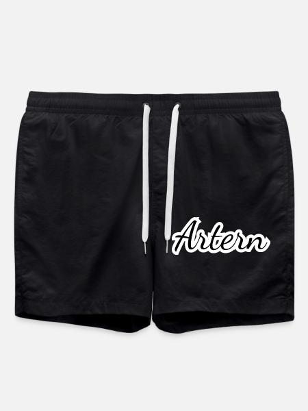 Artern - Textdesign mit Stadtnamen - Badeshorts - Schwarz