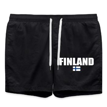 Finnland - Badeshorts - Schwarz - Vorne - AI Model Male 185 light (185cm)