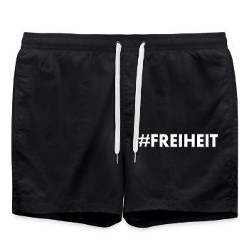 Freiheit - Badeshorts - Schwarz - Vorne - AI Model Male 185 light (185cm)