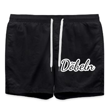 Döbeln - Textdesign mit Stadtnamen - Badeshorts - Schwarz - Vorne - AI Model Male 185 light (185cm)