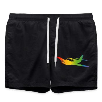 Airplane Rainbow Course - Swim Trunks - black - Front - AI Model Male 185 light (185cm)