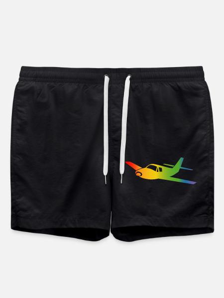 Airplane Rainbow Course - Swim Trunks - black