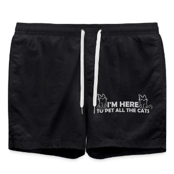 Pet All The Cats - Badeshorts - Schwarz - Vorne - AI Model Male 185 light (185cm)