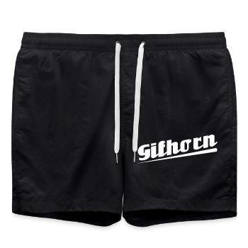Gifhorn - Textdesign mit Stadtnamen - Badeshorts - Schwarz - Vorne - AI Model Male 185 light (185cm)
