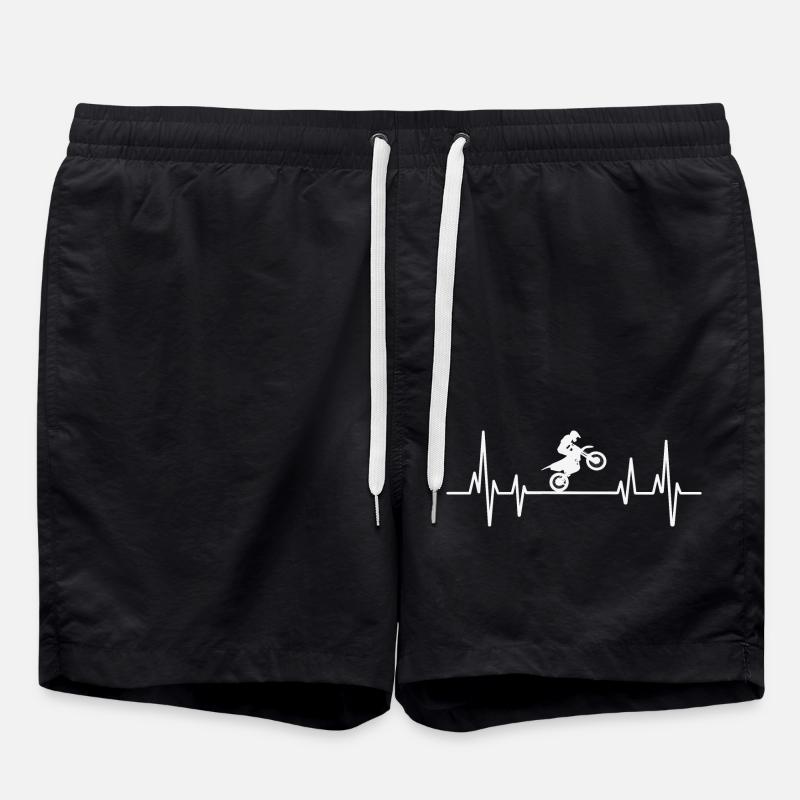 Motocross Heartbeat - Swim Trunks - black