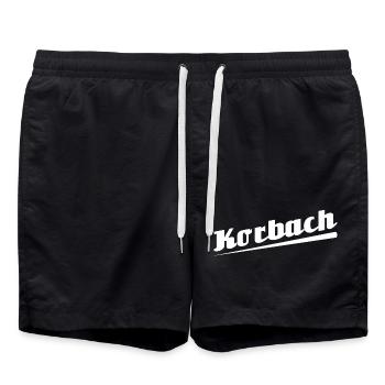 Korbach - Textdesign mit Stadtnamen - Badeshorts - Schwarz - Vorne - AI Model Male 185 light (185cm)