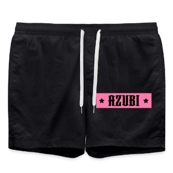 AZUBI rosa tshirt - Badeshorts - Schwarz - Vorne - AI Model Male 185 light (185cm)