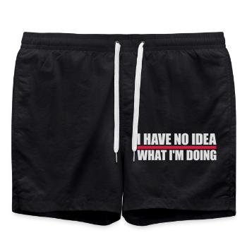 I Have No Idea - Badeshorts - Schwarz - Vorne - AI Model Male 185 light (185cm)