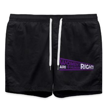 womens rights feminist quote - Swim Trunks - black - Front - AI Model Male 185 light (185cm)