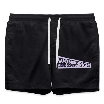 womens rights feminist quote - Swim Trunks - black - Front - AI Model Male 185 light (185cm)