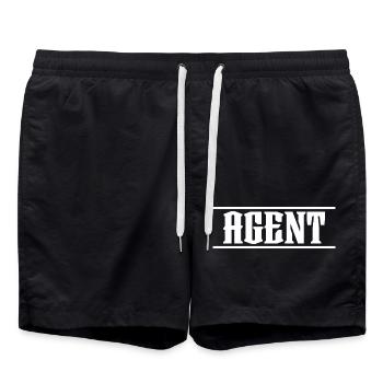 Agent de conception blanc - Short de bain - noir - Devant - AI Model Male 185 light (185cm)