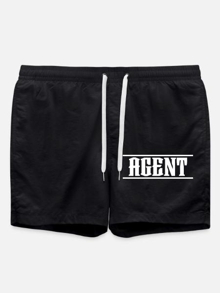 Agent de conception blanc - Short de bain - noir