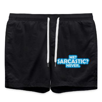me sarcastic never Zitat - Badeshorts - Schwarz - Vorne - AI Model Male 185 light (185cm)