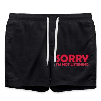sorry in not listening - Swim Trunks - black - Front - AI Model Male 185 light (185cm)