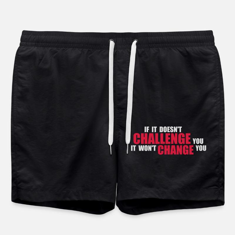 Workout Fitness Motivation Quote - Swim Trunks - black