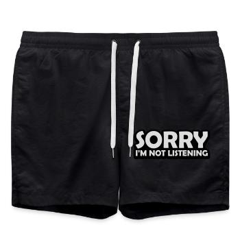 sorry in not listening - Swim Trunks - black - Front - AI Model Male 185 light (185cm)